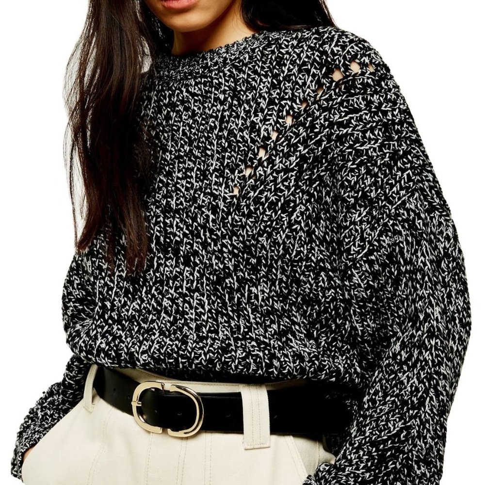 TOPSHOP CONSIDERED Black Knitted Sweater (euc)